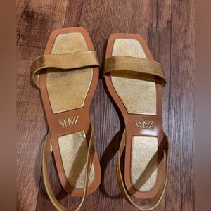 Zara gold flat sandals. Size 38